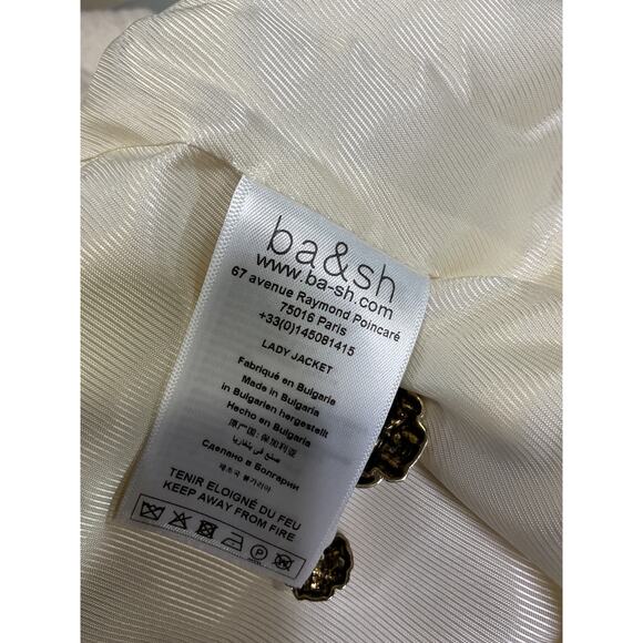 Ba&Sh 'Meredith' White Short Patch Pocket Jacket Size S - Picture 5 of 5